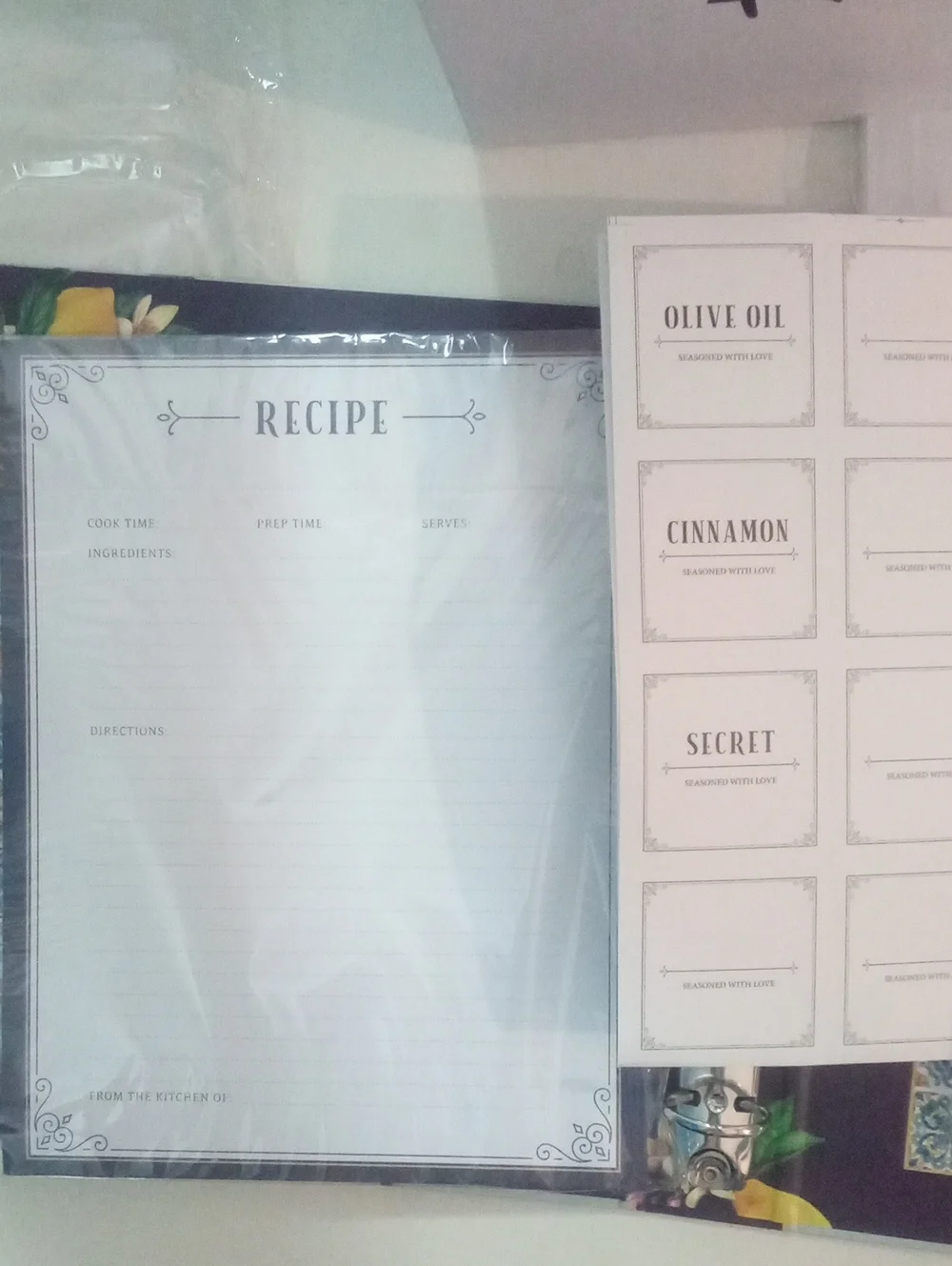 Recipes Collection Journal NWT Blue & Yellow Lemon Design Recipe Organizer